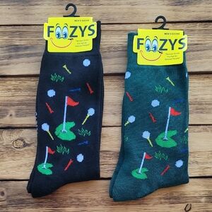 NWT Foozy's Men's Golf Themed Socks - Black and Green